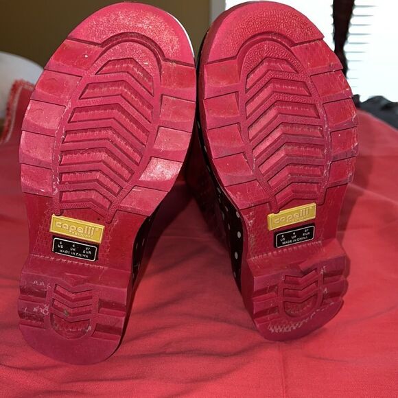 CAPELLI NEW YORK wellies train boots. Size 6. Navy w/polka dots. - Picture 3 of 5